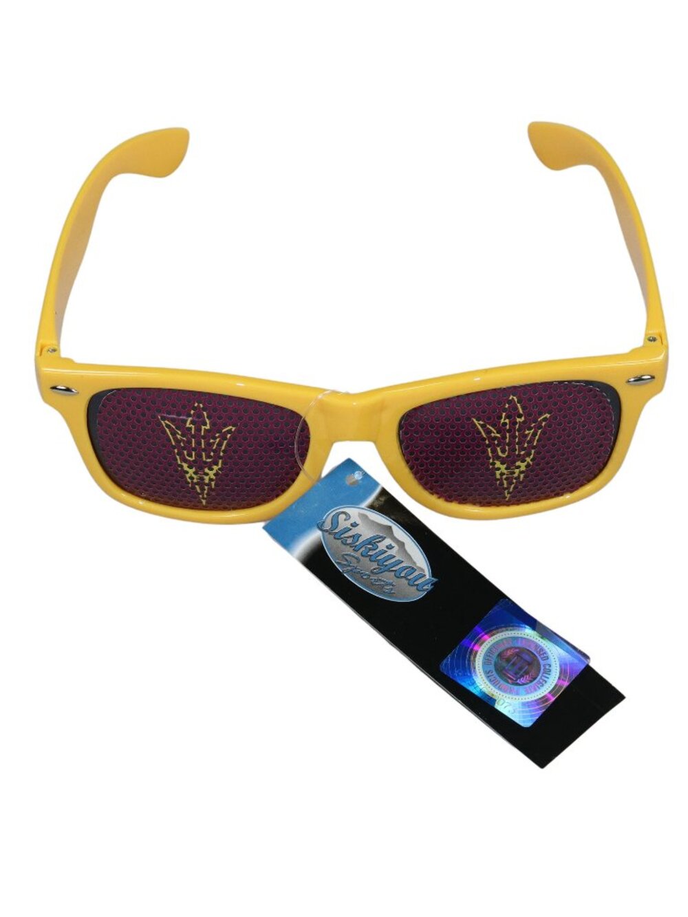 NCAA Arizona State Sun Devils Novelty Logo Sunglasses Unisex NWT Yellow Frames